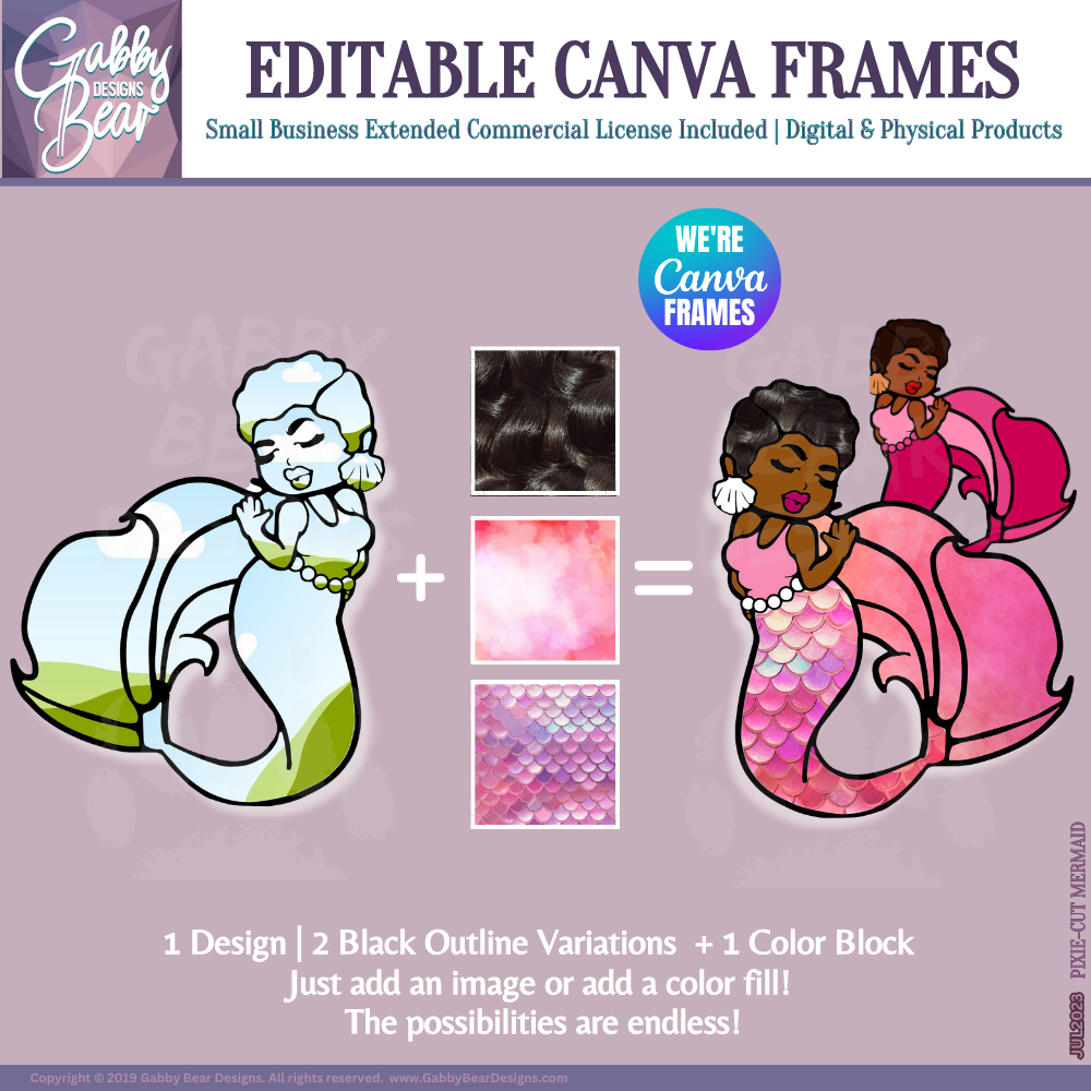 Canva Frame | 072023-01 | Pixie-cut Mermaid